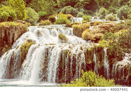 Krka waterfalls, croatian national park, filter Krka waterfalls, croatian national park, filter 40087491