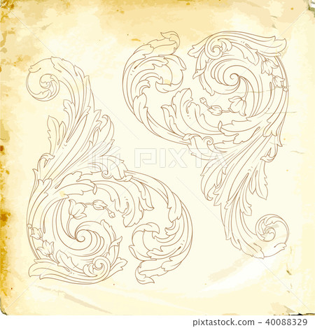 Vector baroque of vintage elements for design.  40088329