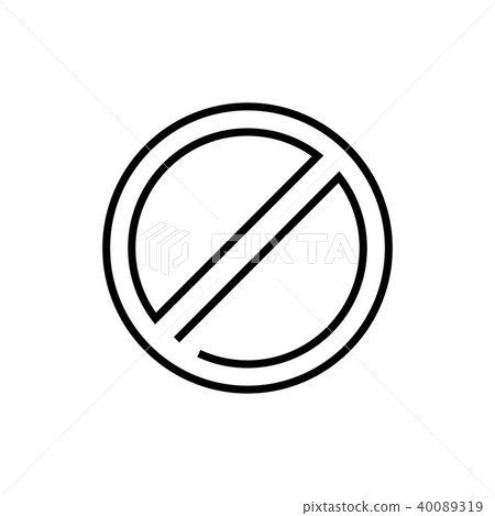 Not Allowed Sign Line Design Single Isolated Stock Illustration 40089319 Pixta