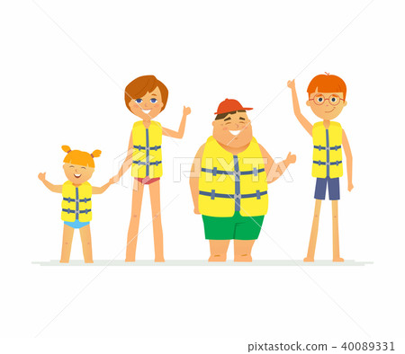 Happy children on vacation - cartoon people character isolated illustration 40089331