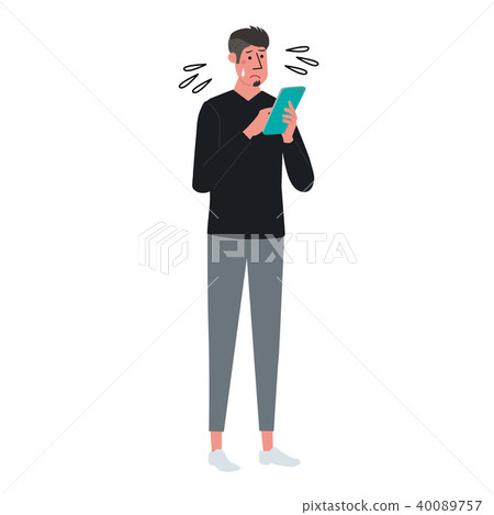 使用片劑的男性例證 使用片劑的男性例證 40089757
