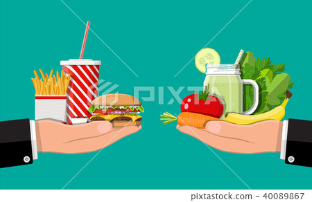 Greasy cholesterol vs. vitamins food 40089867