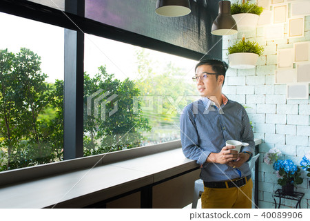 Asian man in coworking space ,freelance concept. 40089906