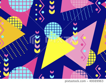 Memphis seamless pattern. Geometric elements Memphis seamless pattern. Geometric elements 40089963