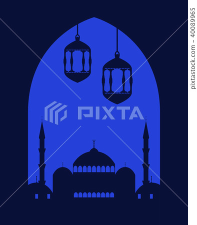 Ramadan Kareem. Festive greeting card with mosque 40089965