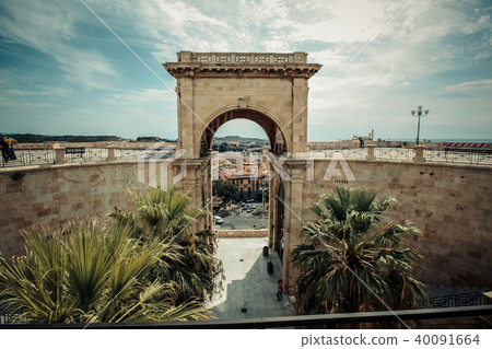 Italy Cagliari city, historical center houses and parks, europe vacations, summer landmarks 40091664