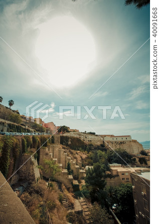 Italy Cagliari city, historical center houses and parks, europe vacations, summer landmarks 40091668