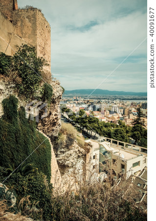Italy Cagliari city, historical center houses and parks, europe vacations, summer landmarks 40091677