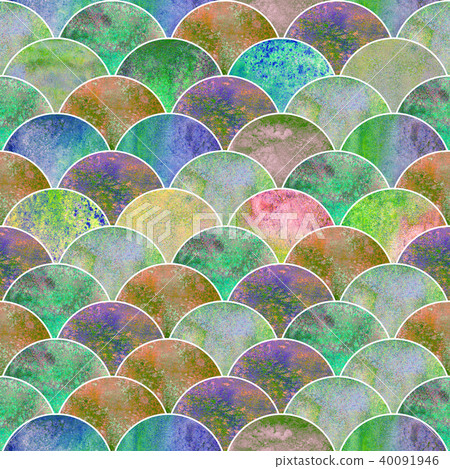 Fish scale wave japanese seamless pattern Fish scale wave japanese seamless pattern 40091946