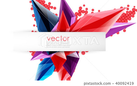 Colorful blooming crystals vector abstract background 40092419