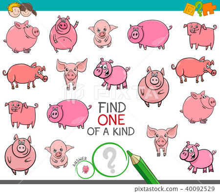 find one of a kind with funny pig characters 40092529