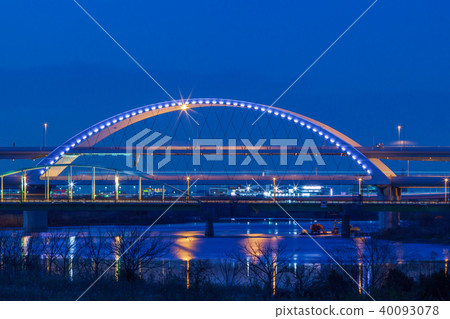 Five color cherry blossoms Ohashi night view Five color cherry blossoms Ohashi night view 40093078