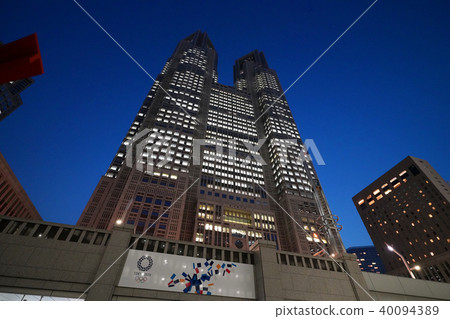 東京都市風景在日本東京都政府機關（夜景） 40094389