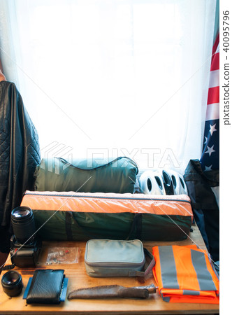 Collection of tourist items for camping 40095796