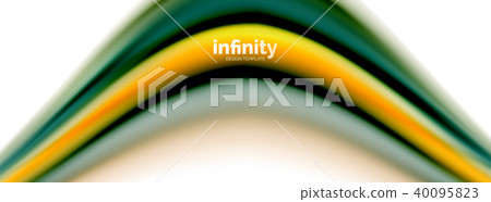 Flowing fluid colors vector, blurred colorful 3d gel shape on white 40095823