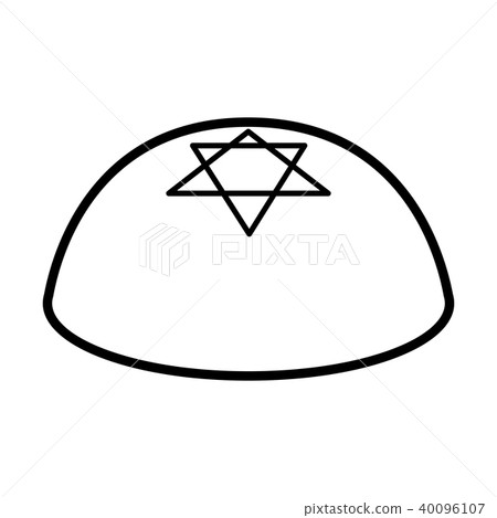 Jewish kippah icon 40096107