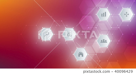 Medical background or science vector design. Molecular structure and chemical compounds. Geometric Medical background or science vector design. Molecular structure and chemical compounds. Geometric 40096429