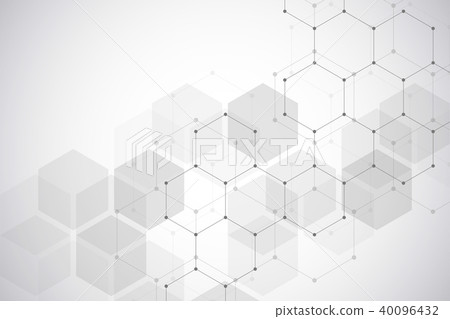 Medical background or science vector design. Molecular structure and chemical compounds. Geometric Medical background or science vector design. Molecular structure and chemical compounds. Geometric 40096432