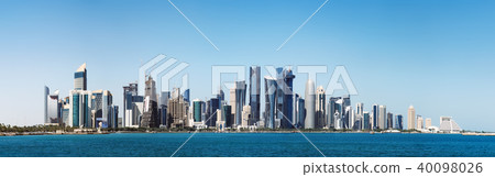 Futuristic skyline of Doha in Qatar Futuristic skyline of Doha in Qatar 40098026