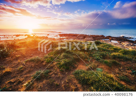 Spring panorama of sea coast city Trapany. Sicily, Italy Europe Spring panorama of sea coast city Trapany. Sicily, Italy Europe 40098176