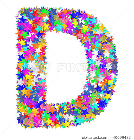 Letter D composed of colorful stars Letter D composed of colorful stars 40099482