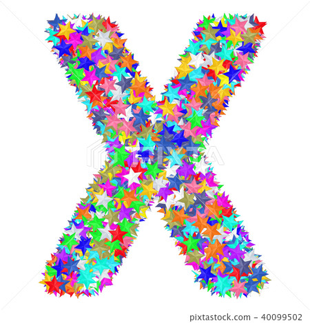 Letter X composed of colorful stars 40099502