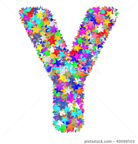 Letter Y composed of colorful stars Letter Y composed of colorful stars 40099503