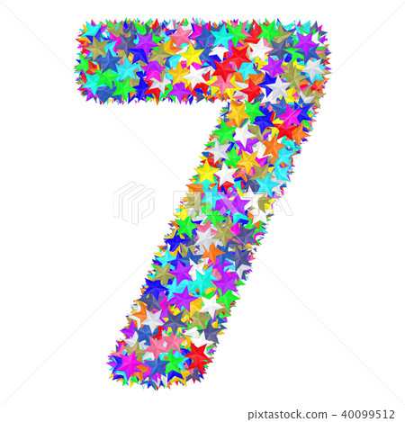 Number 7 composed of colorful stars 40099512