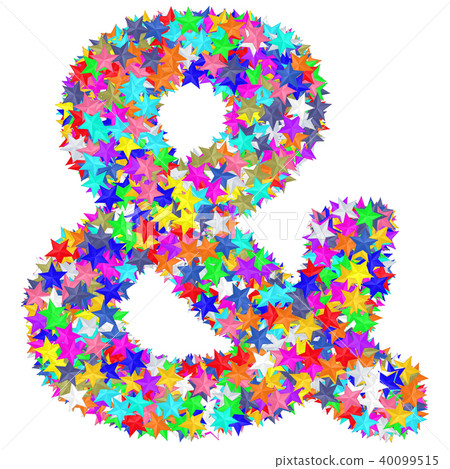 Ampersand sign composed of colorful stars Ampersand sign composed of colorful stars 40099515