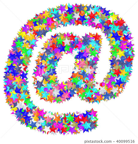Commercial at or email sign composed of colorful Commercial at or email sign composed of colorful 40099516
