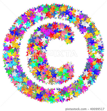 Copyright sign composed of colorful stars Copyright sign composed of colorful stars 40099517