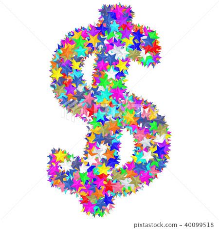 Dollar sign composed of colorful stars Dollar sign composed of colorful stars 40099518