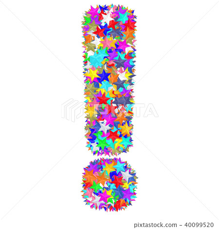 Exclamation sign composed of colorful stars Exclamation sign composed of colorful stars 40099520