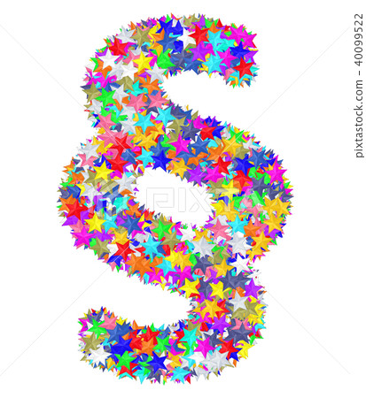 Section sign composed of colorful stars Section sign composed of colorful stars 40099522