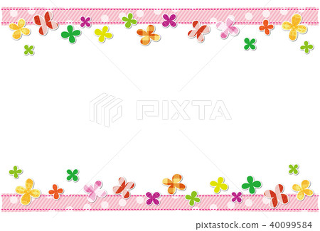 Colorful clover upper and lower line frame pink Colorful clover upper and lower line frame pink 40099584