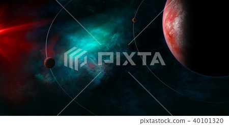 Celestial Art small planets orbiting around big Celestial Art small planets orbiting around big 40101320