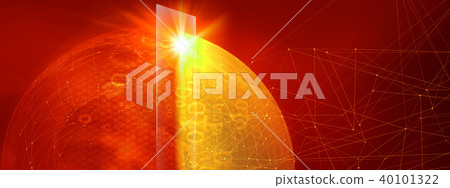 Graphical blockchain red theme background  40101322