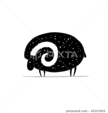 Cute ram, simple sketch for your design Cute ram, simple sketch for your design 40101603