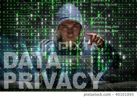 Data privacy concept with hacker stealing personal information Data privacy concept with hacker stealing personal information 40101893