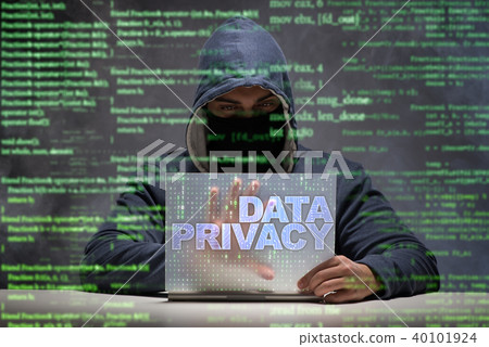 Data privacy concept with hacker stealing personal information Data privacy concept with hacker stealing personal information 40101924