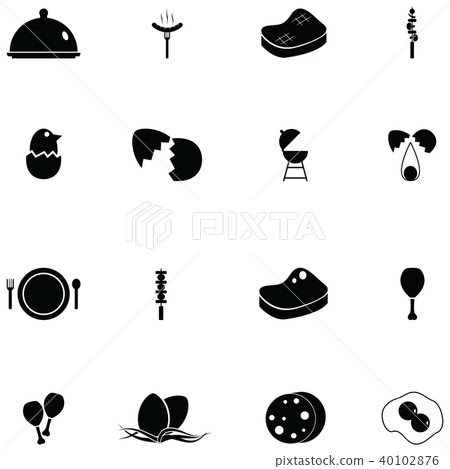 chicken icon set 40102876