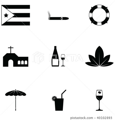 cuba icon set cuba icon set 40102893