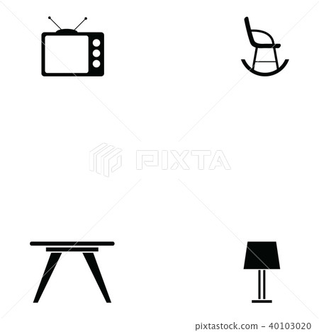 living room icon set - Stock Illustration [40103020] - PIXTA