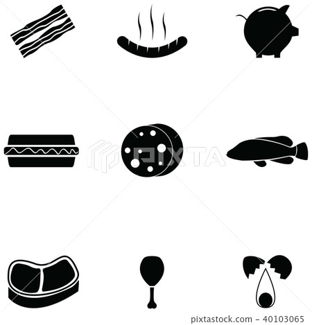 meat icon set - Stock Illustration [40103065] - PIXTA