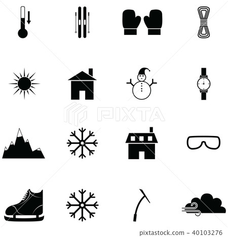 skiing icon set 40103276