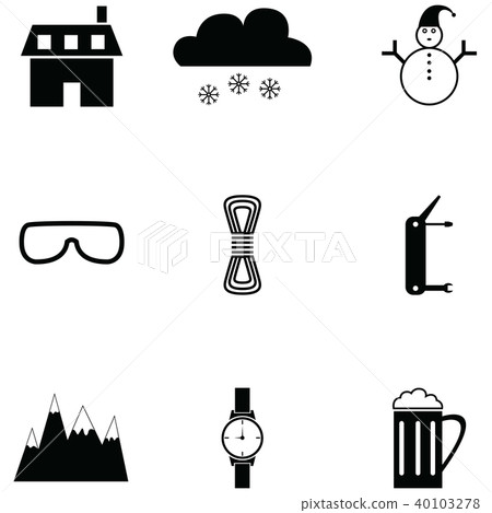 skiing icon set skiing icon set 40103278