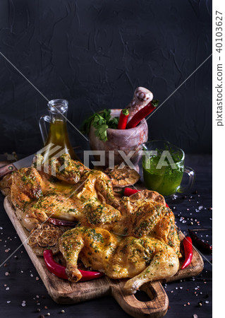 Chicken tabaka background Chicken tabaka background 40103627