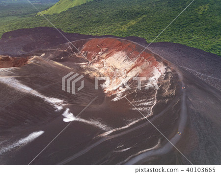 People walking on volcano crater 40103665