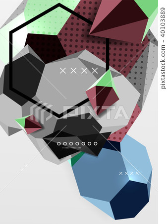 Color 3d geometric composition poster 40103889