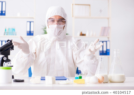 Food scientist testing new stuff in the lab 40104517